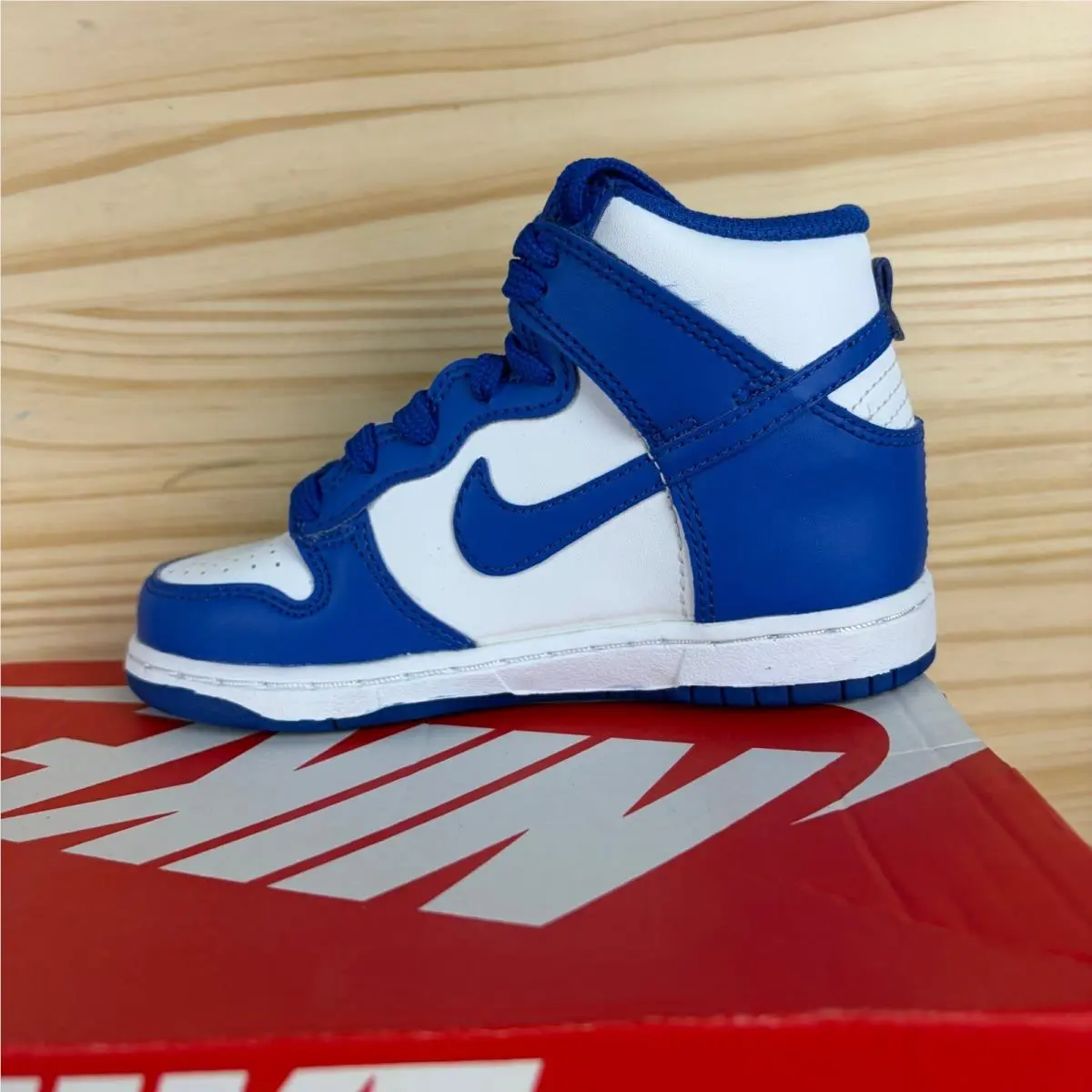Nike shoes - Nike Dunk High (PS) White Game Royal - Blue 6