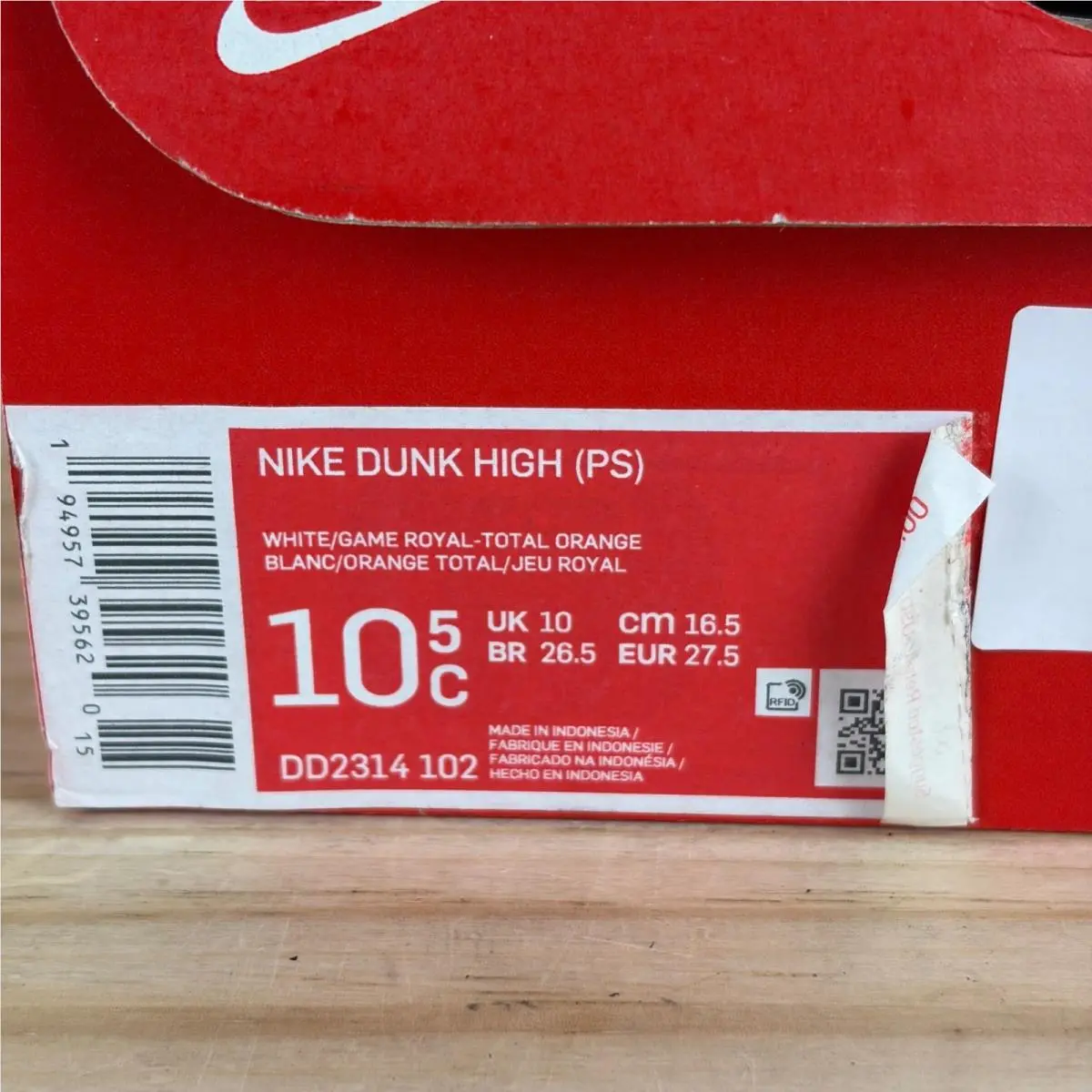 Nike shoes - Nike Dunk High (PS) White Game Royal - Blue 8