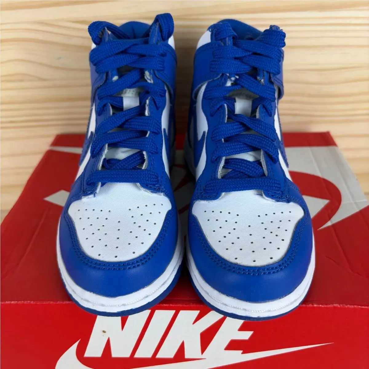 Nike shoes - Nike Dunk High (PS) White Game Royal - Blue 1