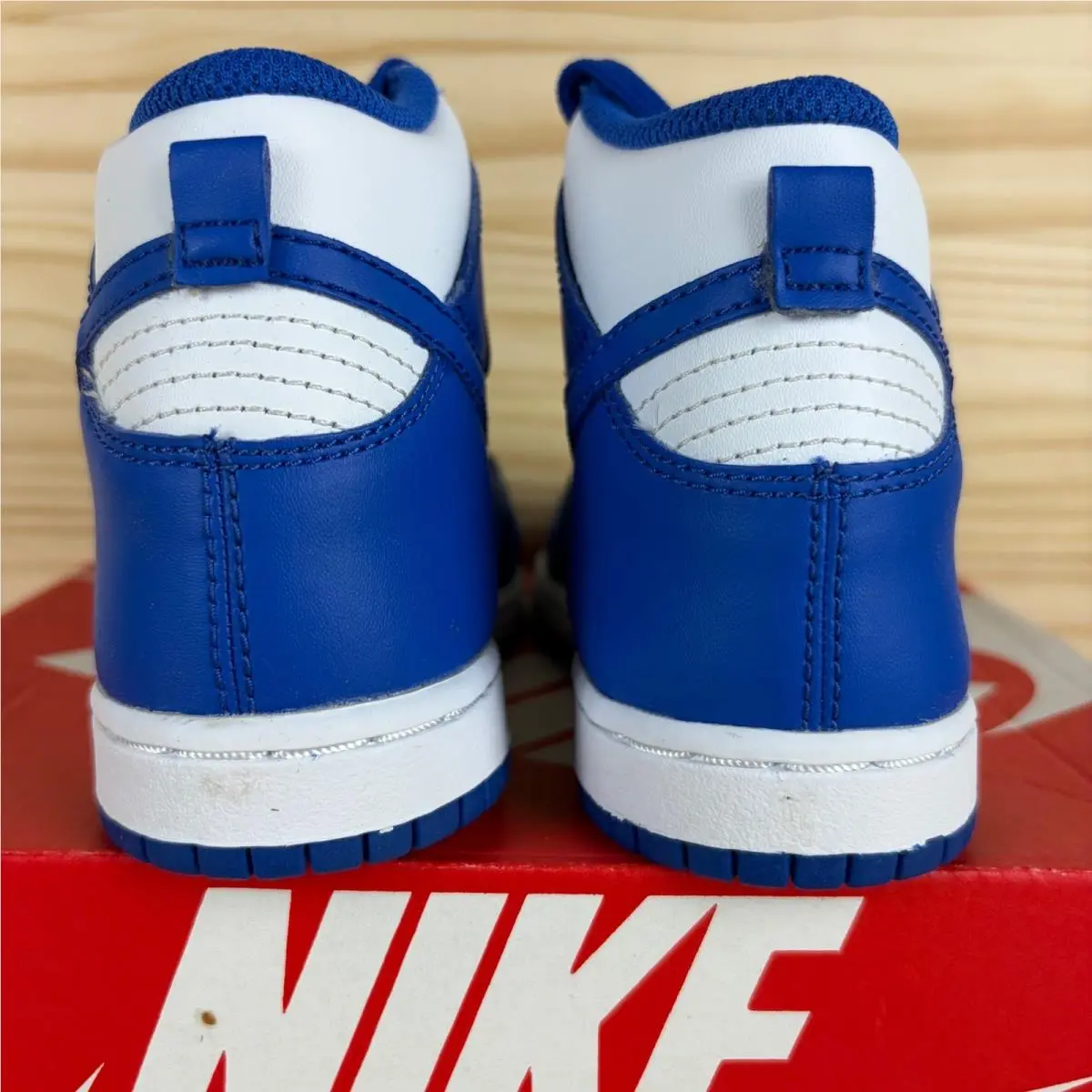 Nike shoes - Nike Dunk High (PS) White Game Royal - Blue 2