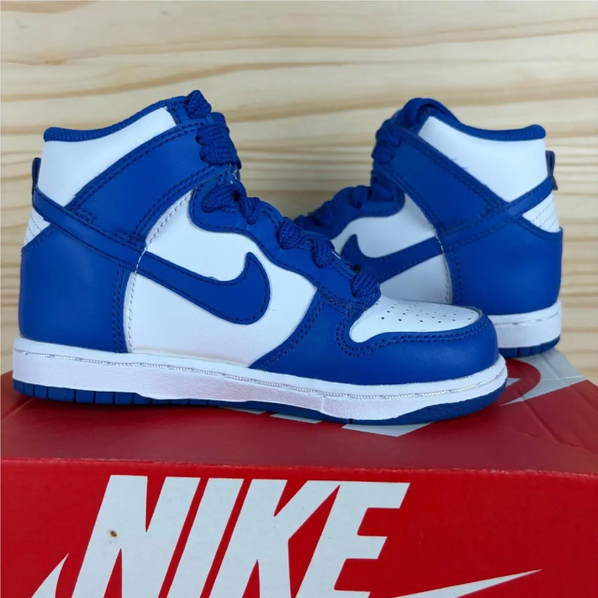 Nike shoes - Nike Dunk High (PS) White Game Royal - Blue 5