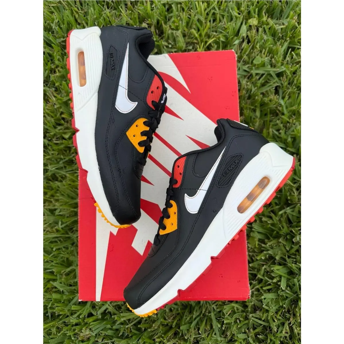 6.5Y 8 Women`s Nike Air Max 90 Black / Multicolor CD6864-017 Sneakers