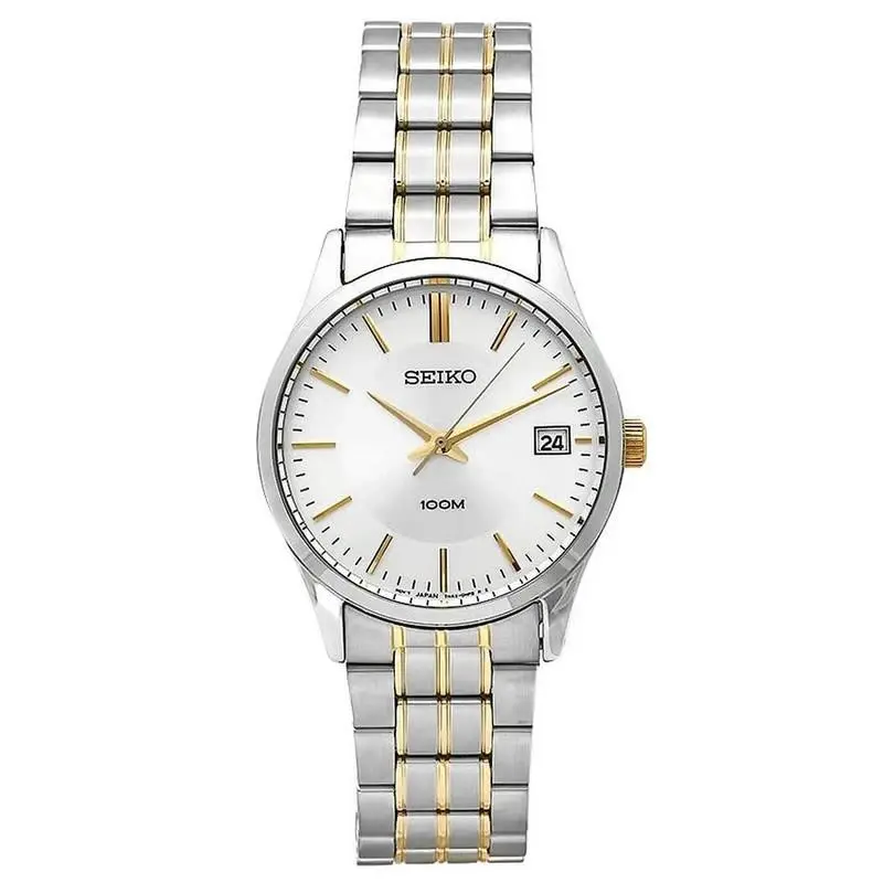 SGEF03 Men`s Dress Silver Tone Dial Two Tone Steel Bracelet Watch by Seiko