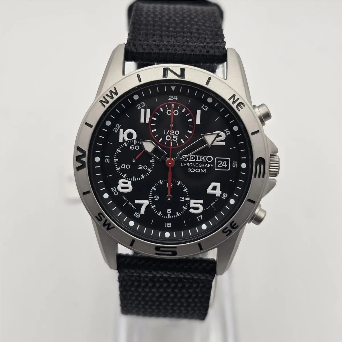 SND399P1 7T92 Chronograph 40mm Black Dial Quartz Watch Full Set by Seiko