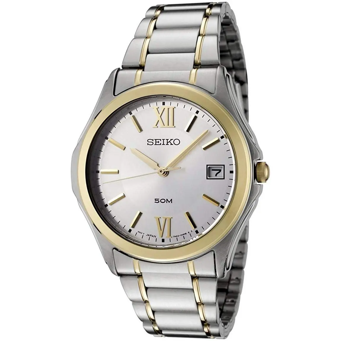 SGEF22 Men`s Dress Silver Tone Dial Two Tone Steel Bracelet Watch by Seiko