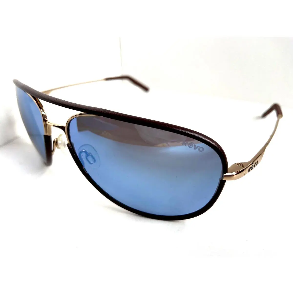 Polarized Revo RE1030 04 Carlisle Blue Aviator Mirrored Men`s Sunglasses