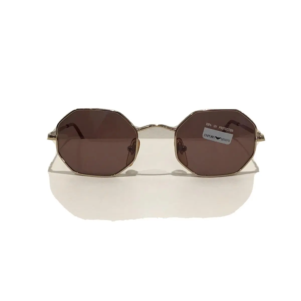 Vintage 90’s  Octagon Shape Sunglasses S743 Gold Made In Italy by Emporio Armani