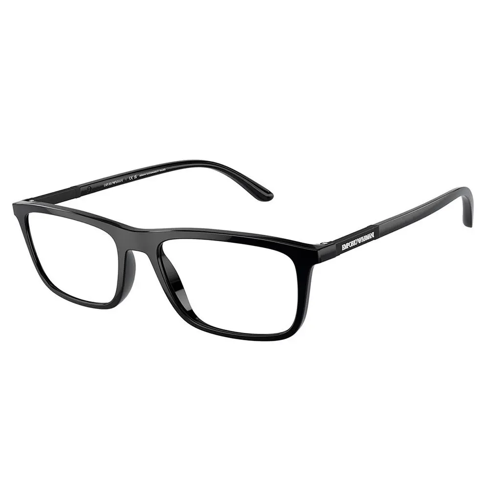 EA 4160 50011W Shiny Black Plastic Sunglasses Clear Lens by Emporio Armani