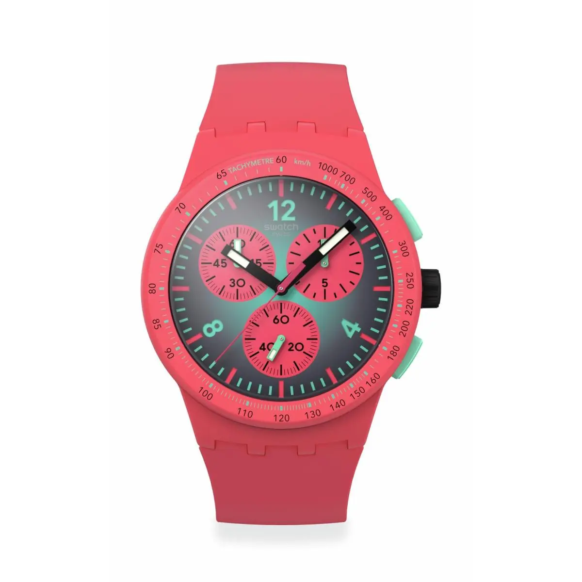 Chrono 42 Unisex Watch Dress Stainless Steel Pink Quartz by Swatch