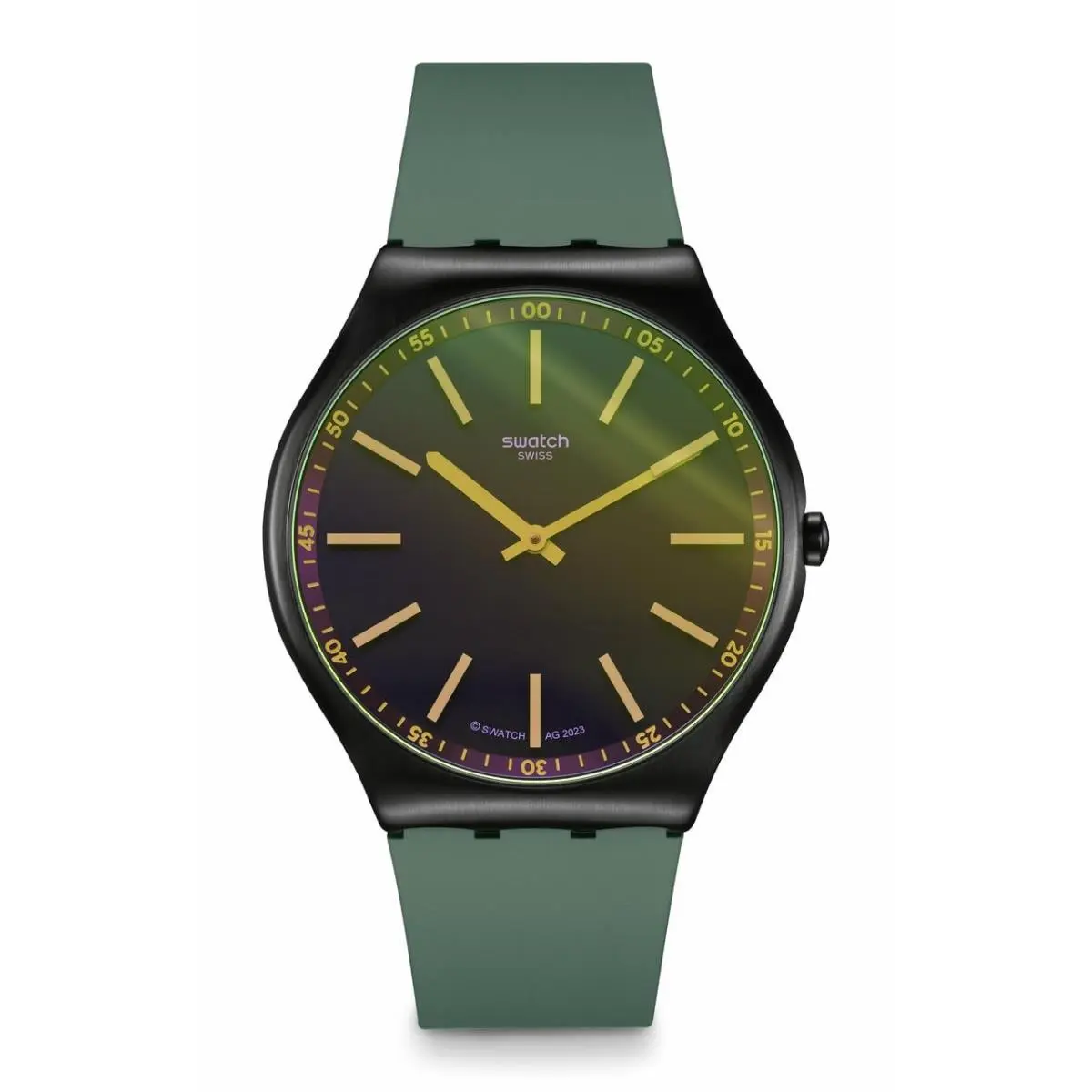 Skin Irony 42 Unisex Watch Casual Polymer Green Quartz by Swatch