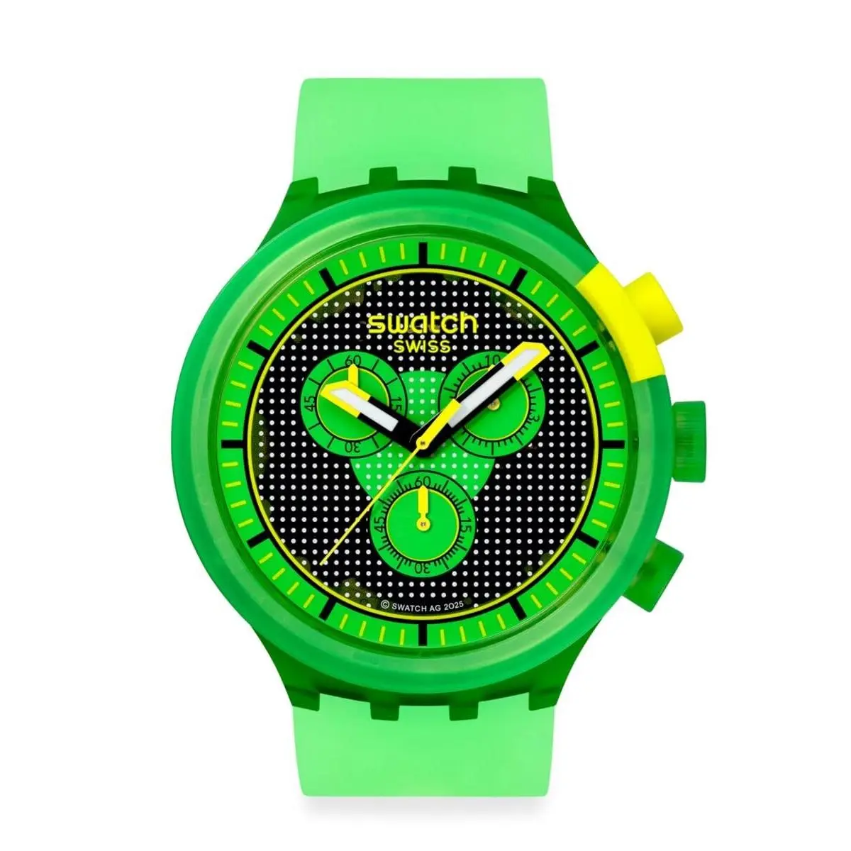 Big Bold Chrono Unisex Casual Watch Polymer Green Quartz Water by Swatch