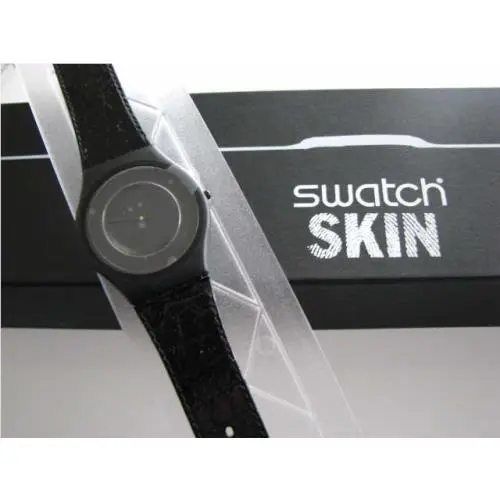 Vip Case Black Out Too-black Leather Band/black Hands  Skin Nip-rare by Swatch