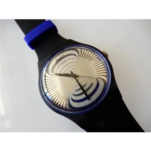 Microsillon Gents Time Warp Hourglass  w Silicone Strap Nib-rare by Swatch