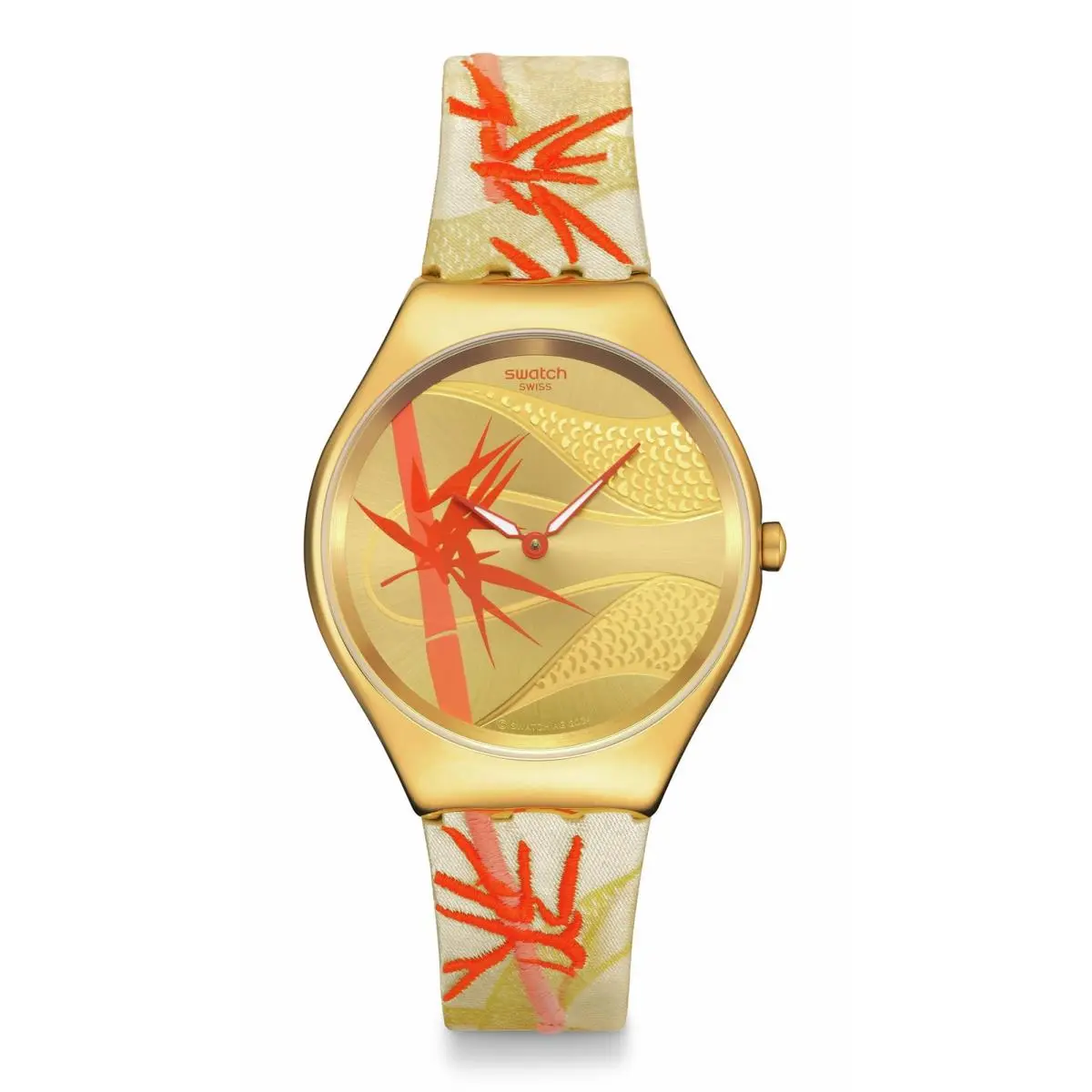 Skin Irony Unisex Watch Casual Polymer Yellow Quartz Waterproof by Swatch