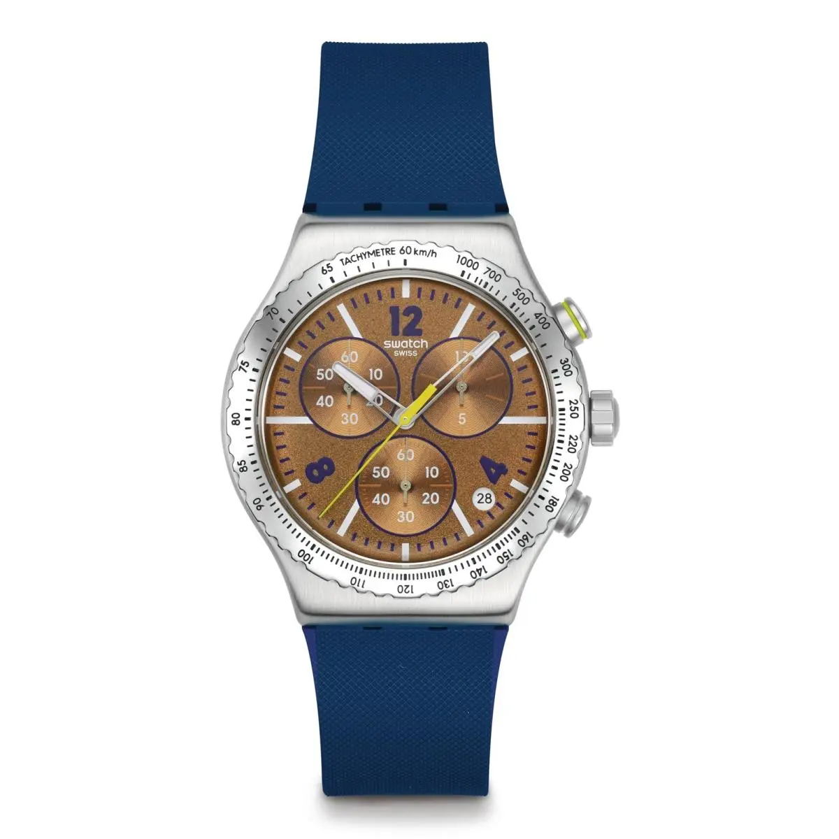 Irony Chrono Unisex Dress Watch Stainless Steel Brown Quartz by Swatch