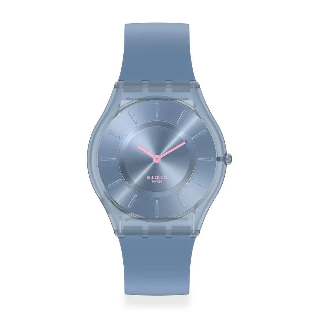Swatch Skin Classic Biosourced Unisex Watch Casual Plastic Blue 34mm - Blue