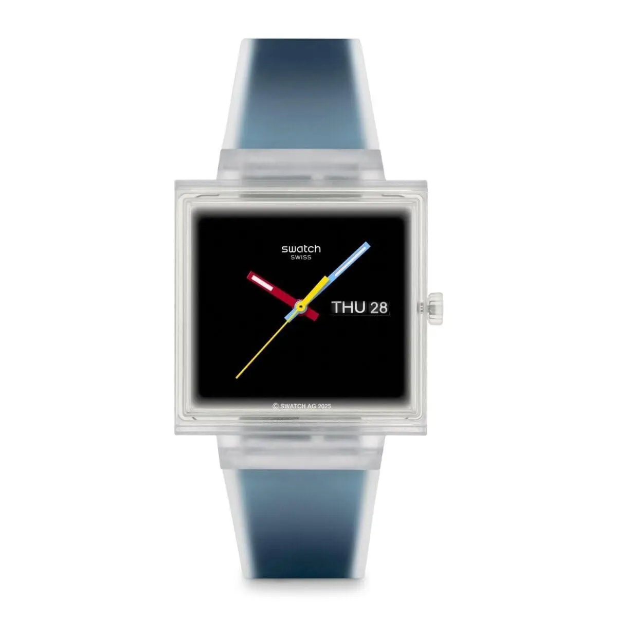 Square Unisex Casual Watch Bio-sourced Black Quartz Water by Swatch