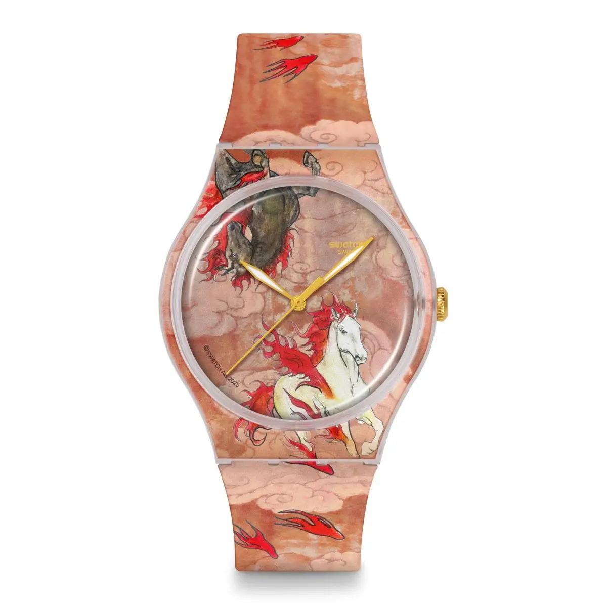 Gent Unisex Casual Watch Polymer Brown Quartz Water by Swatch