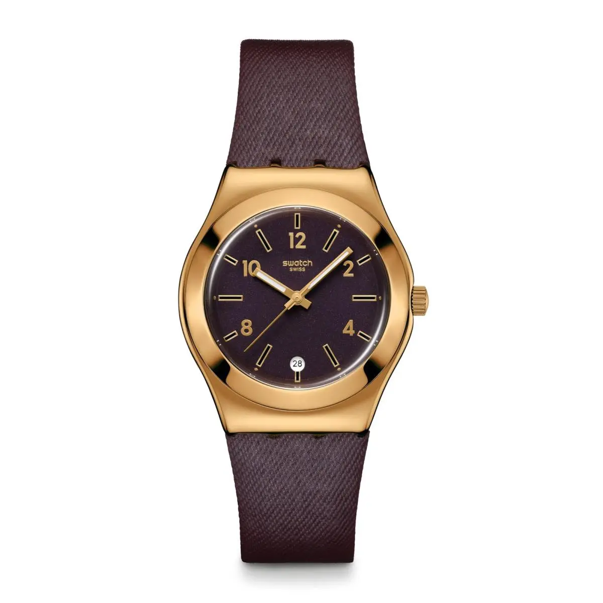 Irony Medium Womens Dress Watch Stainless Steel Purple Quartz by Swatch