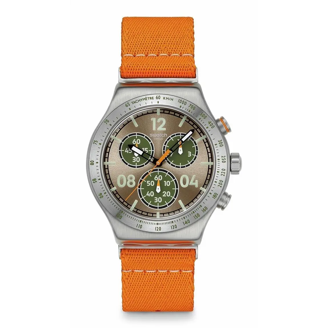 I Chrono Unisex Watch Dress Stainless Steel Orange Vacation Time by Swatch