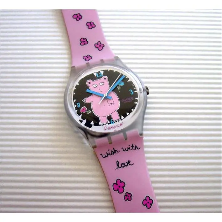 Piggy The Bear Whimsical Pink Wish Bear  Nib-rare by Swatch