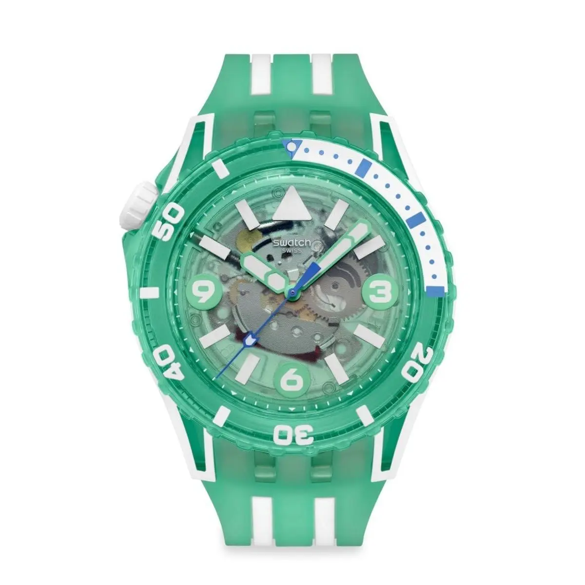 Scuba Unisex Casual Watch Bio-sourced Green Quartz Water by Swatch