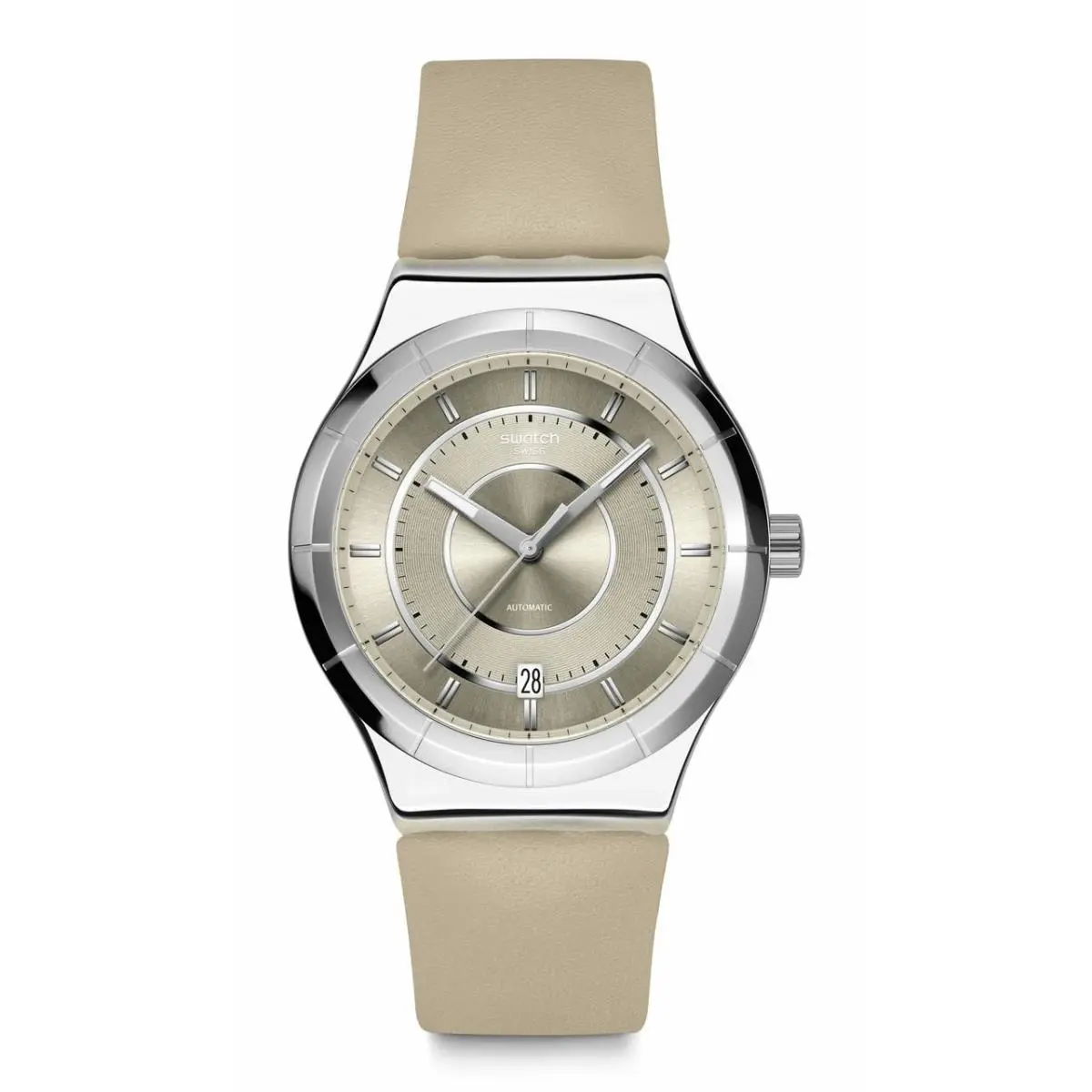 Irony Sistem51 Unisex Watch Casual Polymer Beige Automatic by Swatch