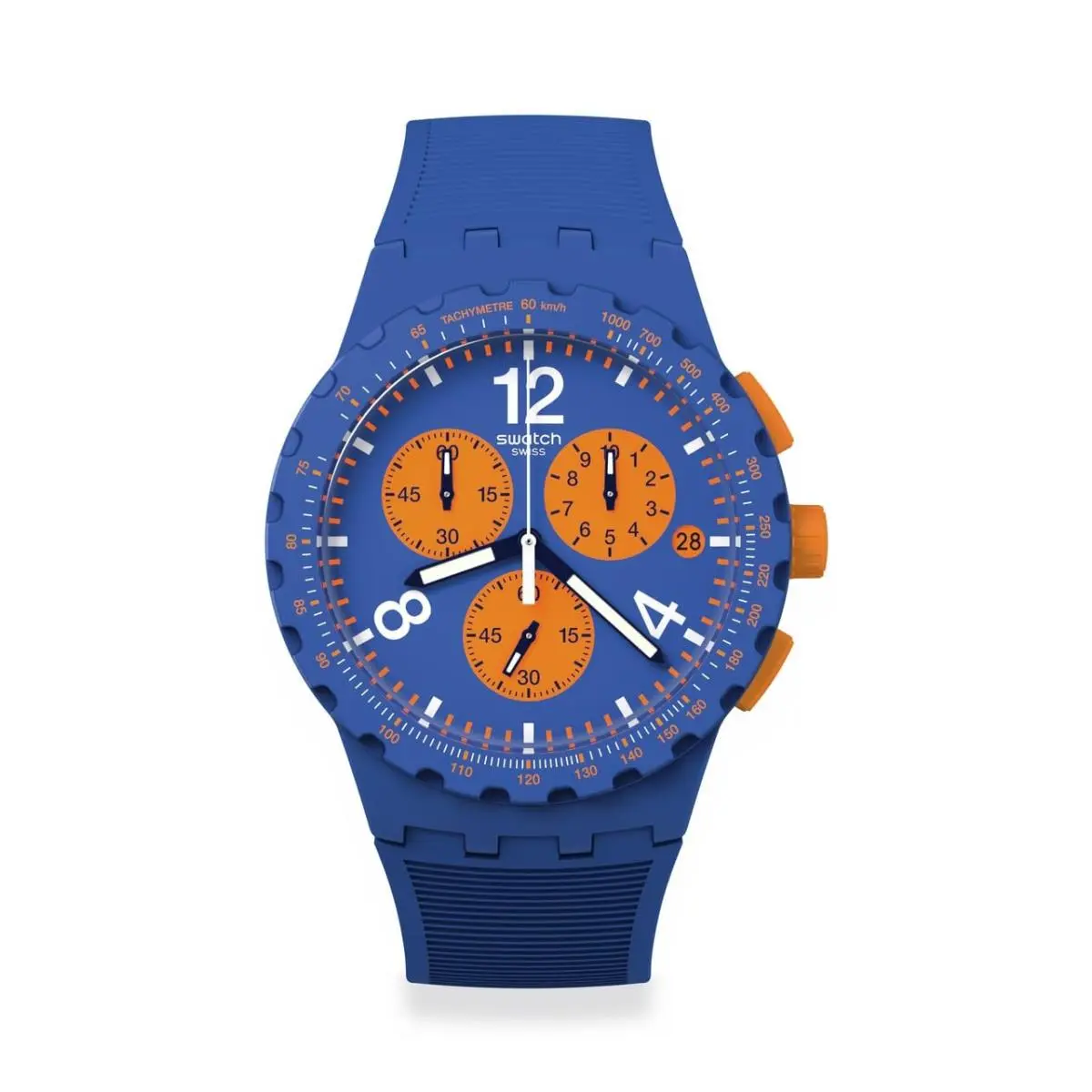 Chrono 42 Unisex Watch Dress Stainless Steel Blue Quartz by Swatch