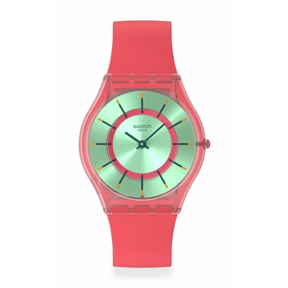 Skin Classic Biosourced Unisex Watch Casual Polymer Red Quartz by Swatch