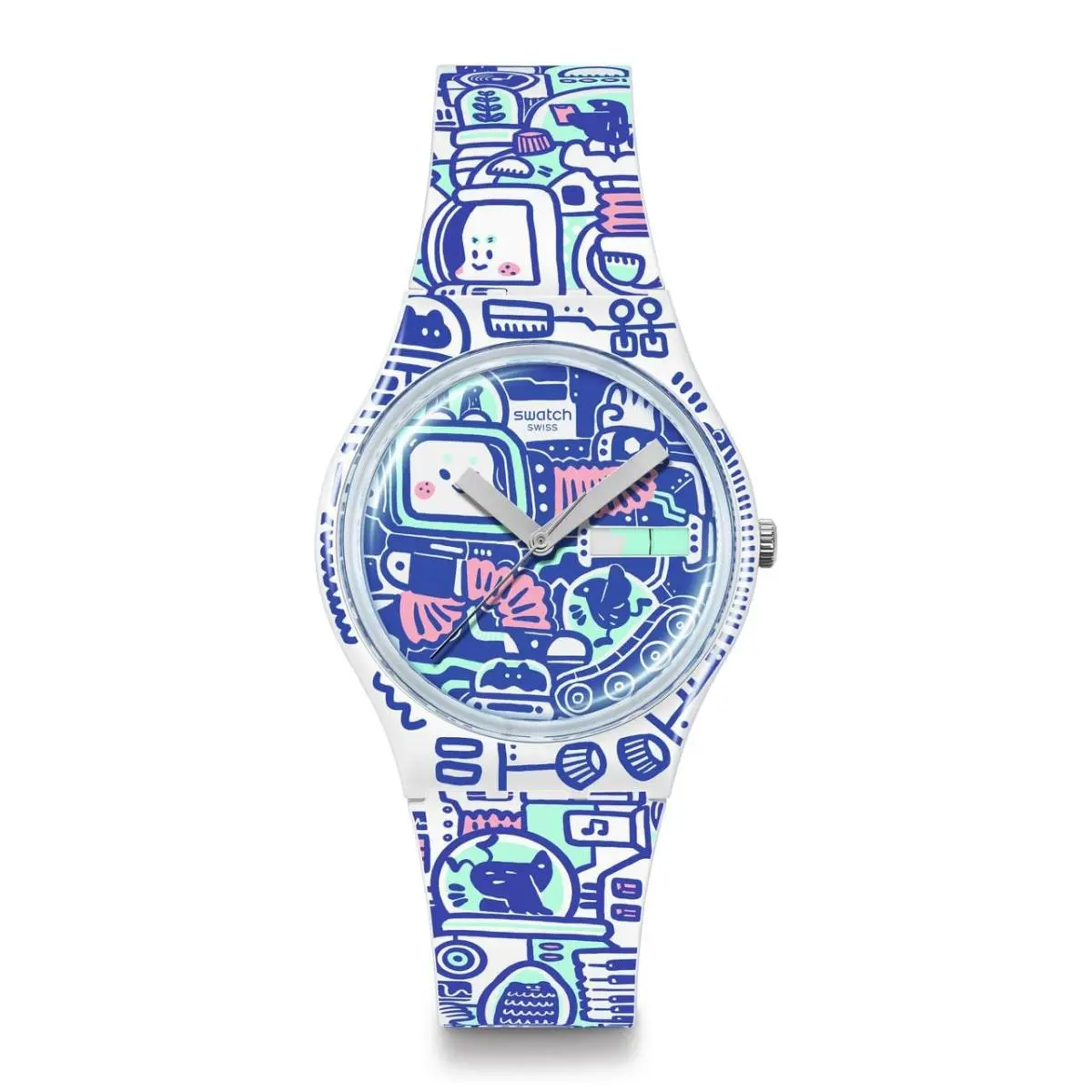 Gent Biosourced Unisex Watch Casual Polymer White Quartz by Swatch