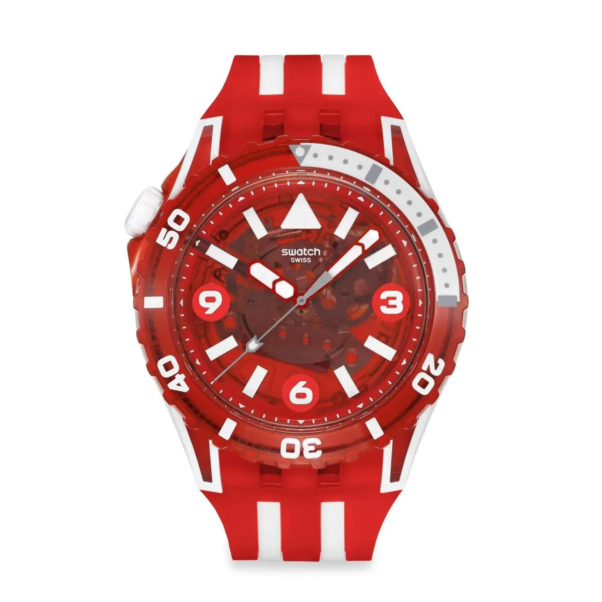 Unisex Casual Watch Red Bio-sourced Quartz Lion`s Mane by Swatch