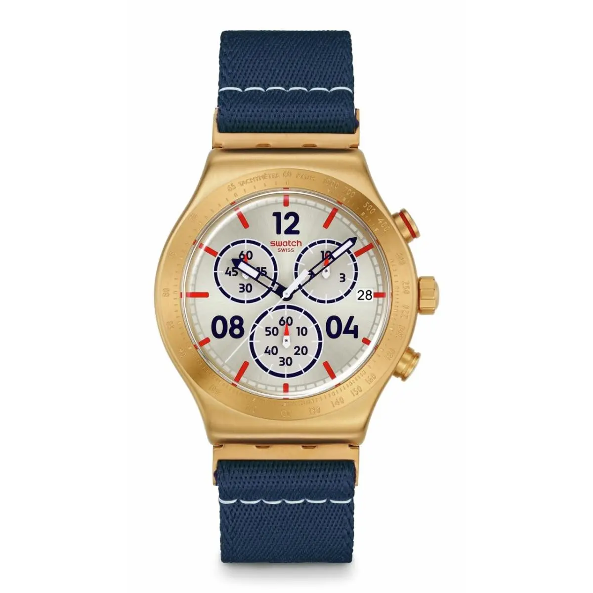 I Chrono Unisex Watch Casual Polymer Yellow Quartz Captain`s Dream by Swatch