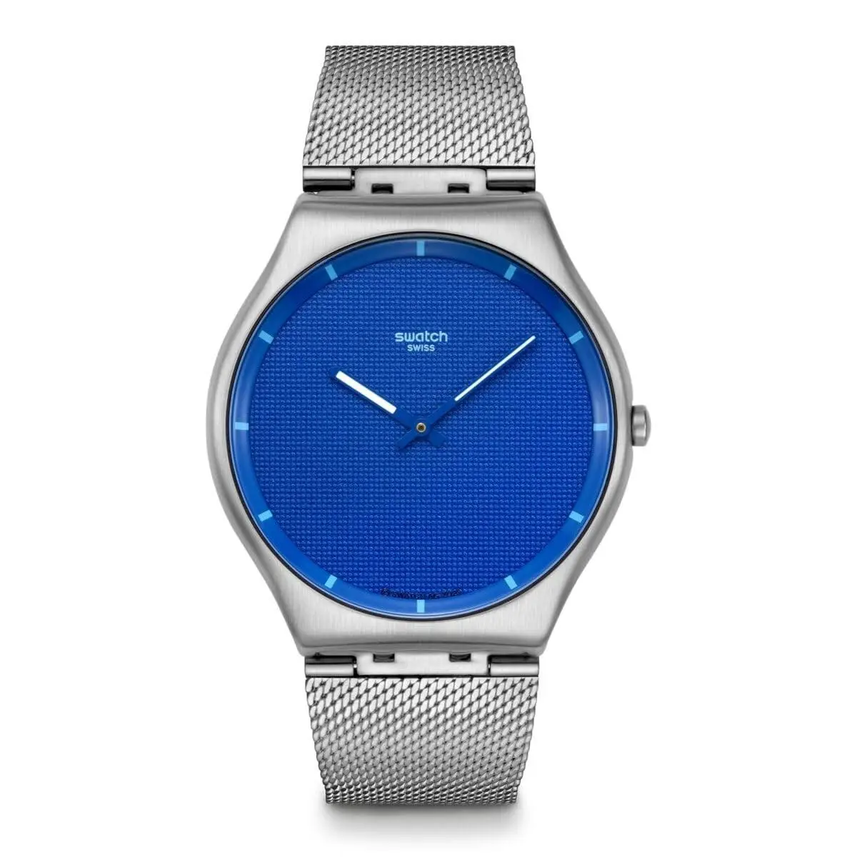 Skin Irony Unisex Casual Watch Stainless Steel Blue Quartz Water by Swatch