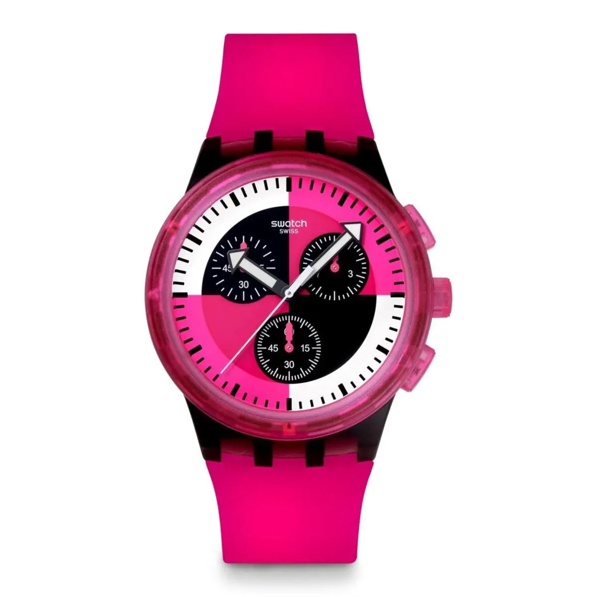 Chorono 42 Unisex Casual Watch Polymer Pink Quartz Water by Swatch