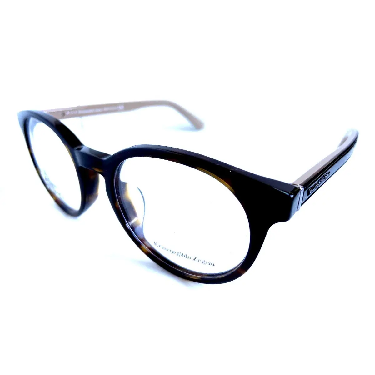 EZ 5024-F 056 Asian Fitting 52mm Round Men`s Eyeglasses Frame by Ermenegildo Zegna