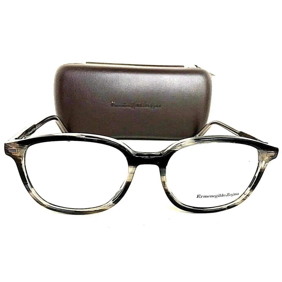 EZ 5007 064 51mm Gray Havana Men`s Eyeglasses Frame Italy by Ermenegildo Zegna