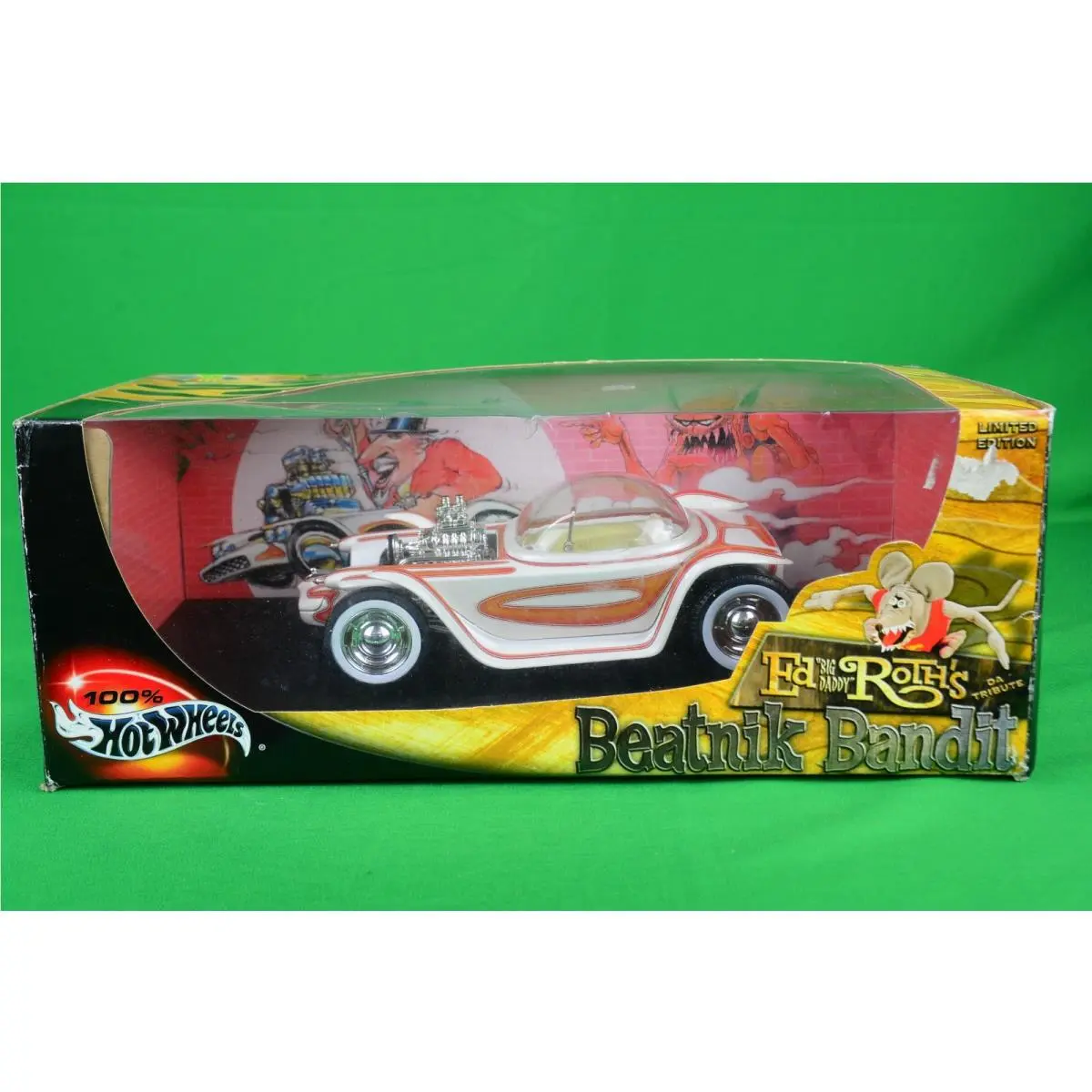 Hot Wheels 1:18 Ed Roth Beatnik Bandit Limited Edition Diecast Car Red/white