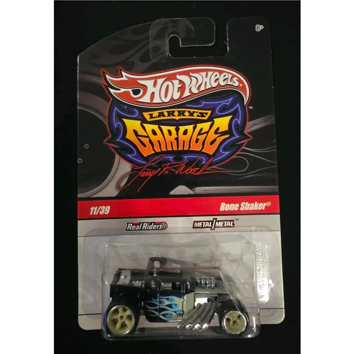 Hot Wheels 1 Real Rider Larry`s Signed Chase..black/blue Bone Shaker