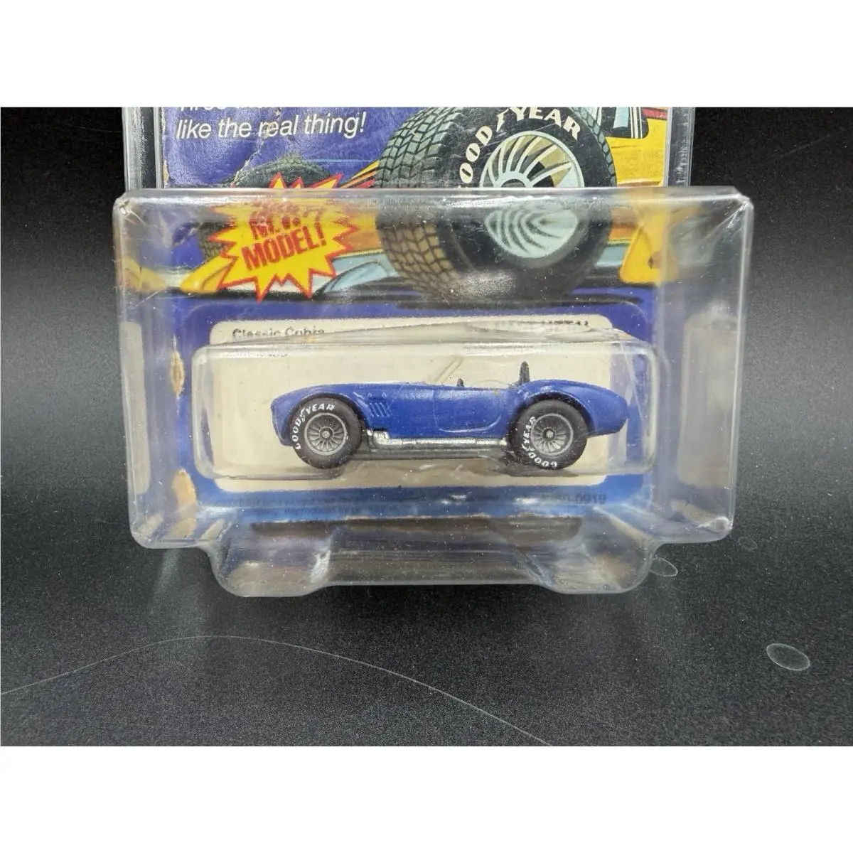Hot Wheels Classic Cobra Blue Real Riders Gray Hub on Card w/ Protector Mip