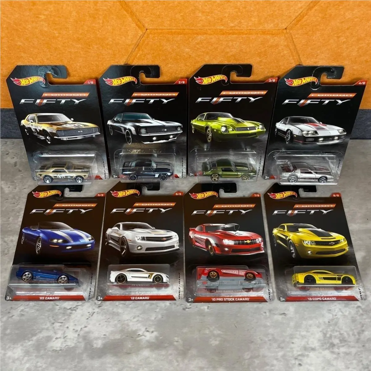 Hot Wheels Camaro Fifty 50th Anniversary Set of 8 Diecast Cars 67 69 81 85 10 13