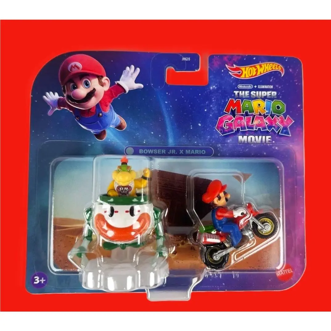 Hot Wheels Super Mario Galaxy Movie Bowser Jr x Mario Vehicle Set