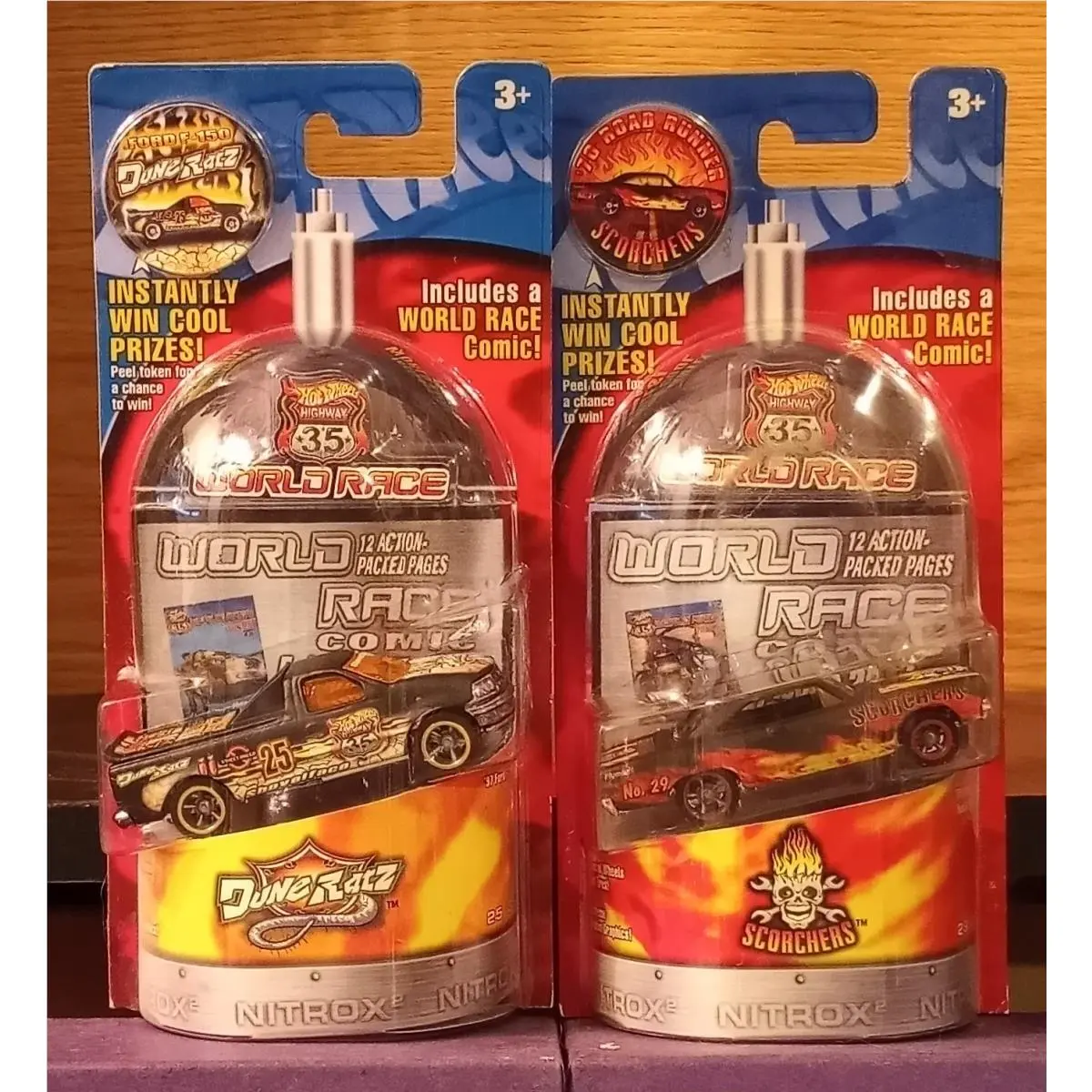 Hot Wheels® Highway 35 World Race Ford F-150 Dune Ratz/70 Road Runner Scorchers