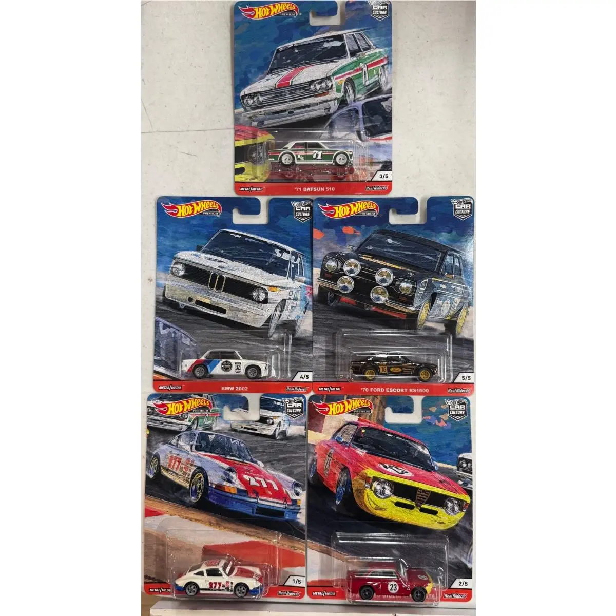 Hot Wheels Door Slammers Set Of 5 Porsche Alfa Datsun Bmw Ford Escort