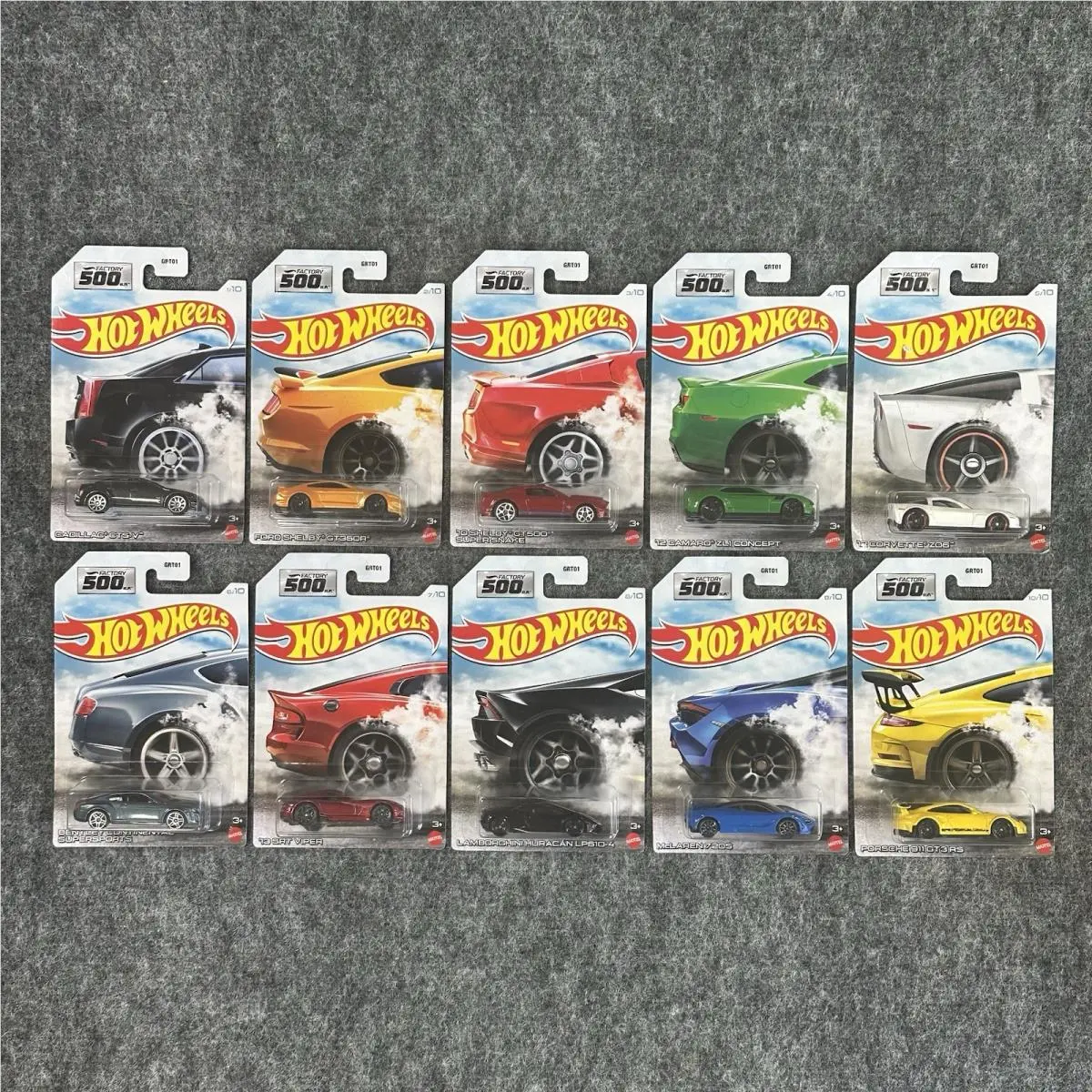 2021 Hot Wheels Factory 500 HP Complete Set of 10 Walmart Exclusive Sports Cars