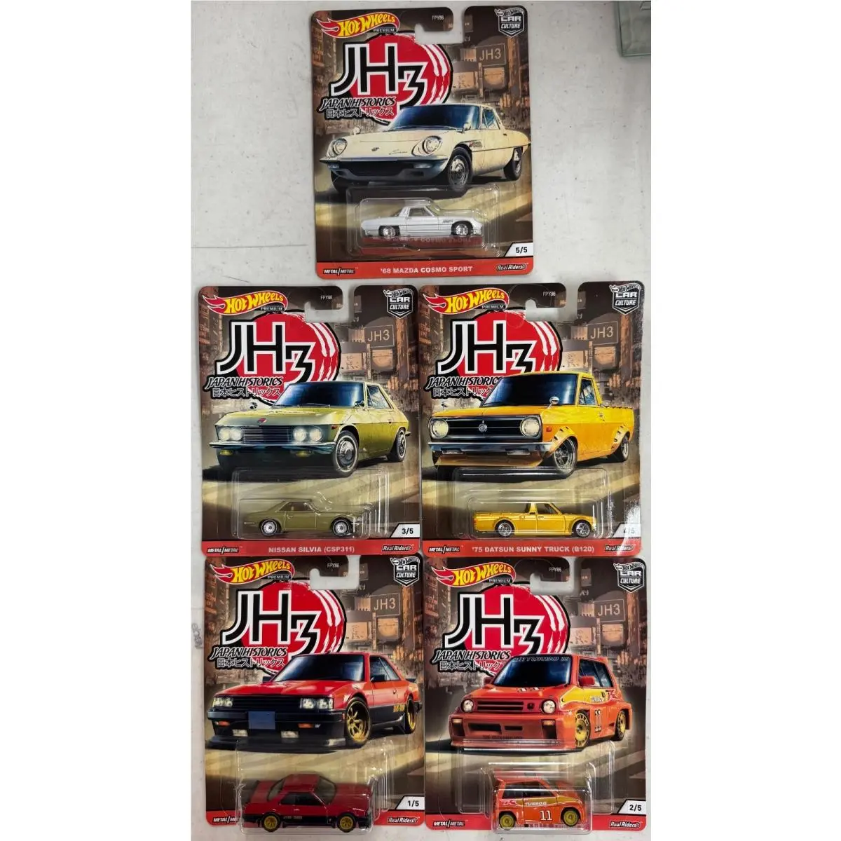 Hot Wheels Premium Car Culture Japan Historics 3 JH3 Full Complete Set of 5