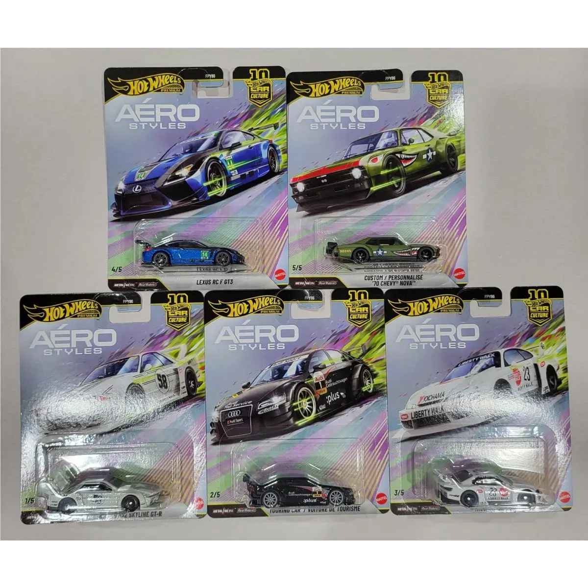 Hot Wheels Car Culture 2026 Mix 6 Aerostyles Vehicle Complete Set 1 2 3 4 5