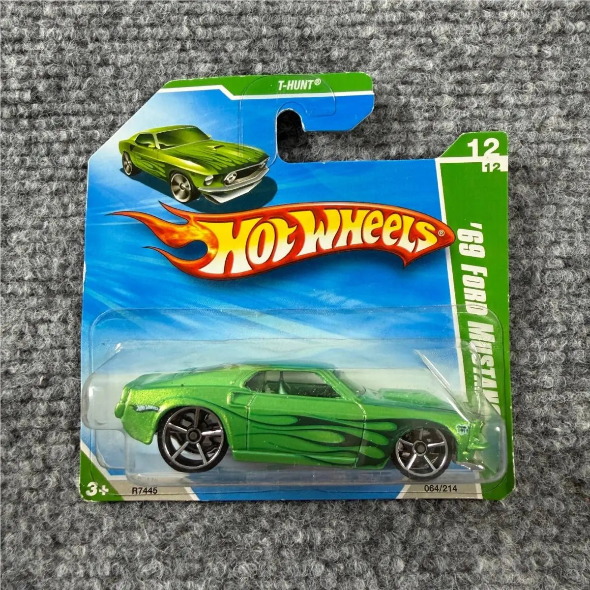 Hot Wheels 69 Ford Mustang 1:64 Green T-hunt Treasure Hunt 2010 R7445