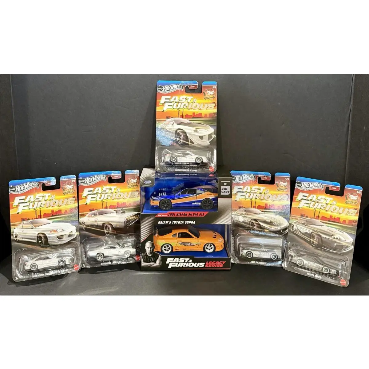 Hot Wheels Silver Series Fast Furious 25th Anniversary Set of 5 Brian’s Supra