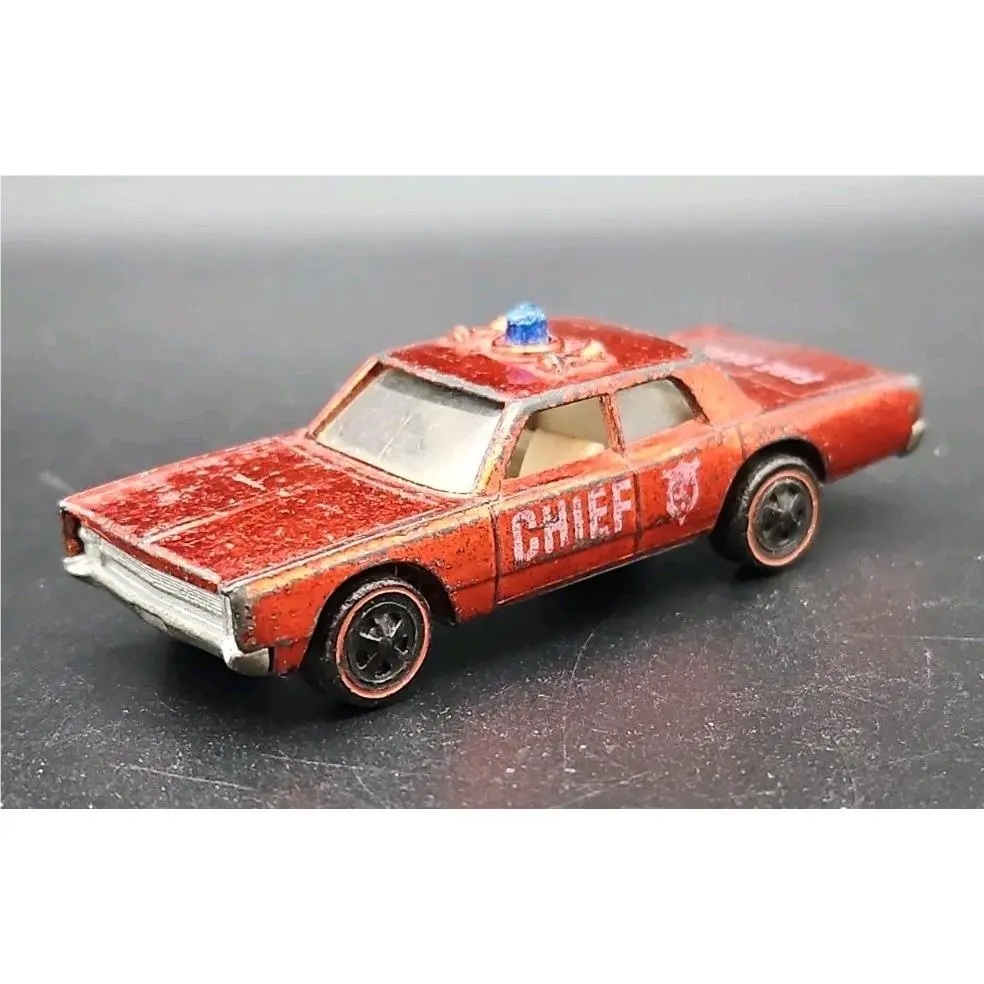 Vintage 1968 Hot Wheels Fire Chief Cruiser Red Line Spectrflame Red Good Cond