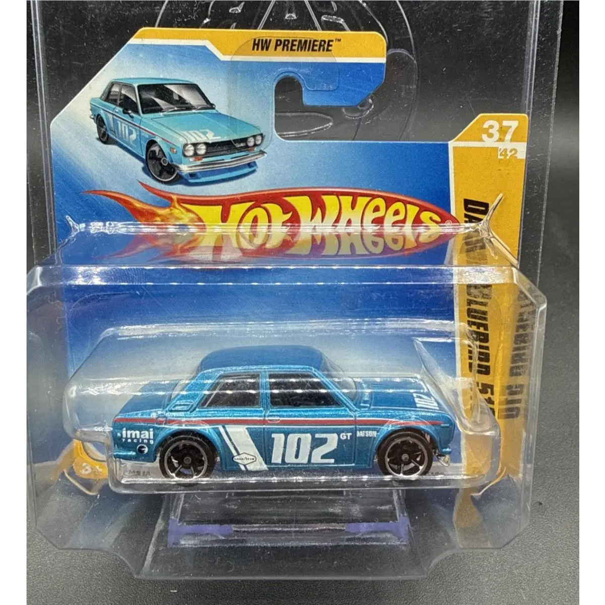 2009 Hot Wheels Ultra Rare Blue Datsun Bluebird 510 Short Card HW Premiere Jdm